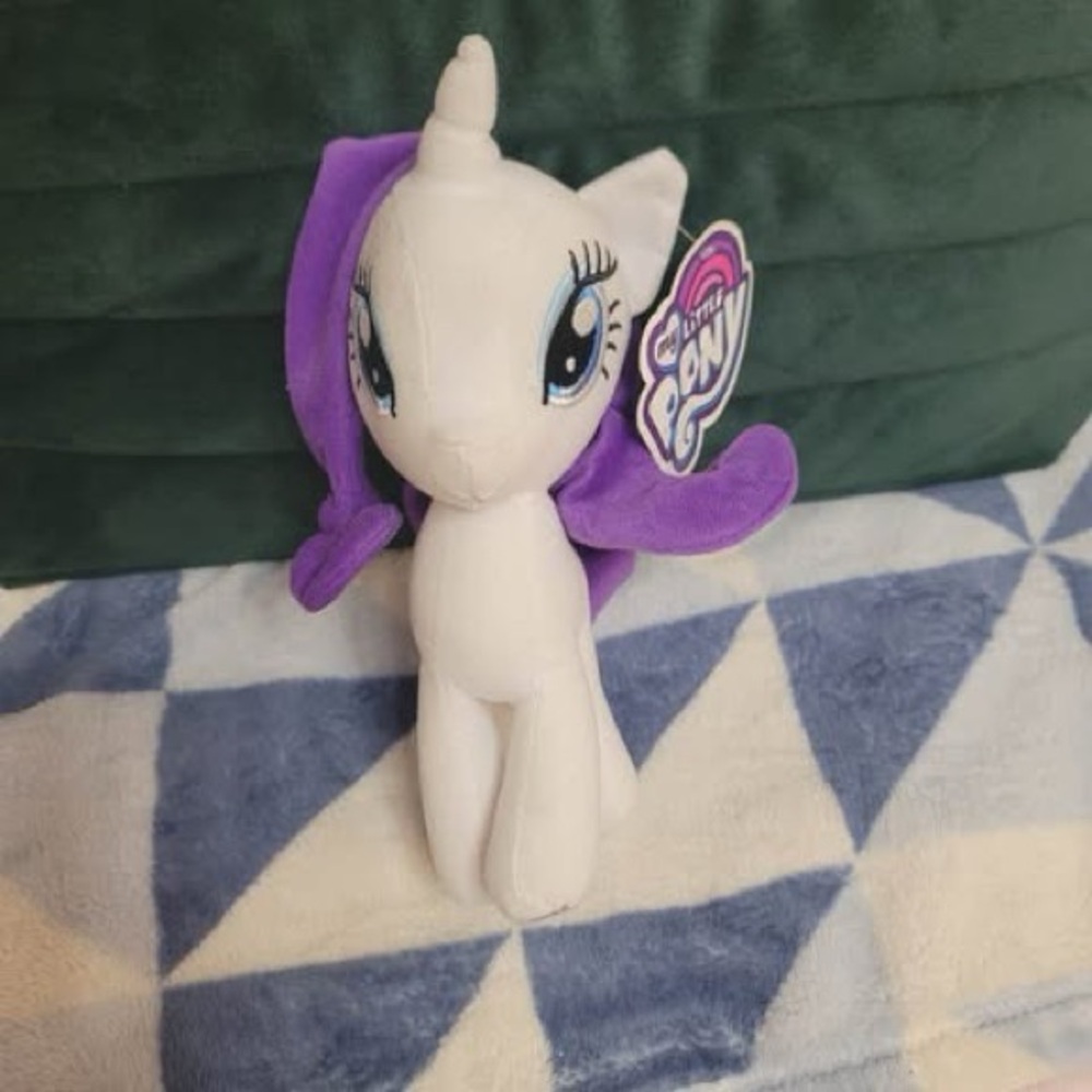 My Little Pony Rarity White & Purple Plush with Embroidered Eyes